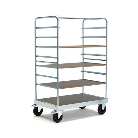 Etagevagn, 1200x800x1900 mm, elförzinkad ram med MDF-skivor