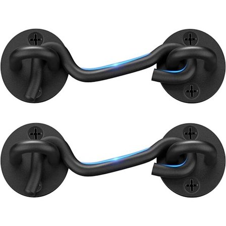 2 kpl Navettaoven Lukkoportin Lukko 4 tuuman Musta Koukku ja Silmälukko