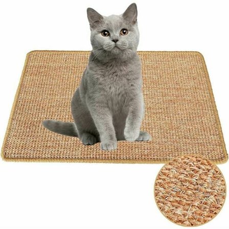 (60*40CM) Kattenskrapematte, Naturlig Sisal Skrapematte