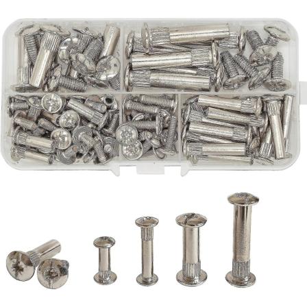 100 stk. (50 sæt) M4/m6 (16/25/35 mm) forbindelsesskruer bolte møbelfastgørelseselementer bindeskruer bolte til rammer skabskab træplader