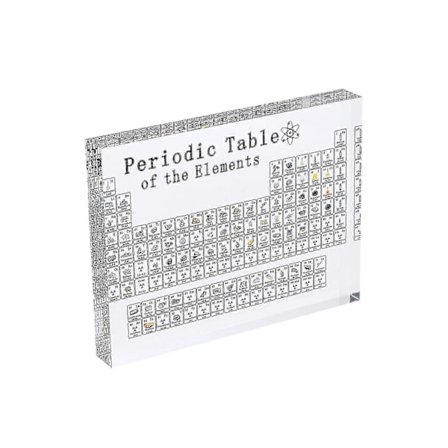 Periodiska systemet med grundämnen, tydlig akryl kemiska element tabell display, gåva för vetenskapsälskare, lärare & studenter