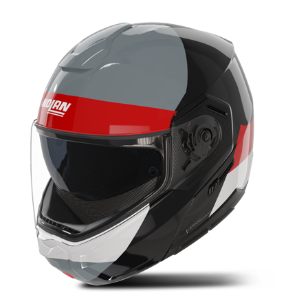 Avattavakypärä Nolan N90-3 06 Blocco Musta/Punainen/Harmaa Laava/Valkoinen Kiiltävä L