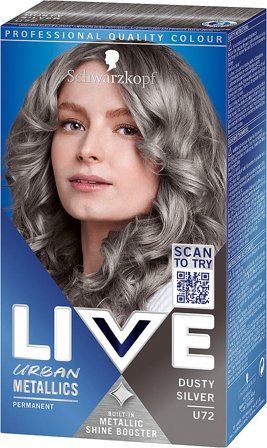 Schwarzkopf LIVE Intense Color Hårfarve U72 Dusty Silver, Hår, Hårfarve, Permanent Hårfarve