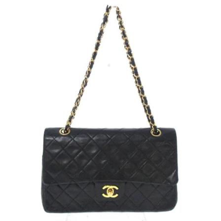 Chanel Vintage Pre-owned Leather Flap Tas , Zwart , Dames , Maat: ONE Size Vintage Tassen