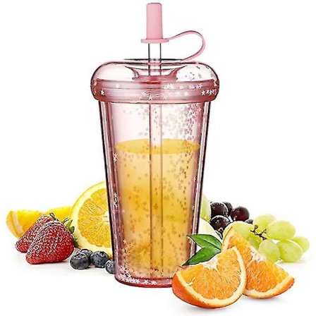 Dobbelt-vægget Stråkop Kaffe Boblete Kop 420ml