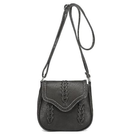 1 stk Kvinders Dame Pige Skulder Crossbody Taske Vævet PU Læder Til Mobiltelefon Gray