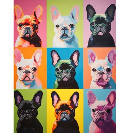 DIY Fransk Bulldog Diamantmaleri Sæt: 5D Rund Boremaskine, Sødt Portræt, Klart Lærred, DIY til Bulldog Elskere Indretning