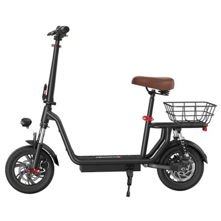 iScooter i12 12" El-Scooter med Säte & Bärkorg 500W 36V 7.5Ah