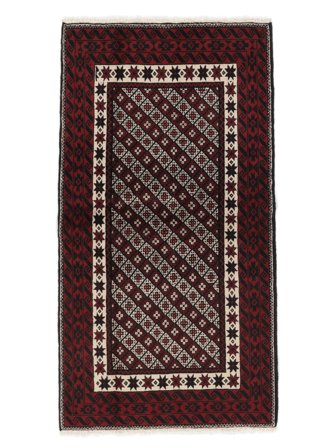Oosters Beluch Vloerkleed 102X188 Zwart/Bruin Wol, Perzië