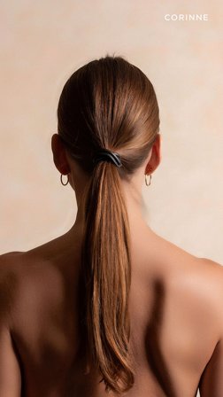 CORINNE Leather Band Short Narrow Bendable Variant 1, Hår, Hårpynt, Hårelastikker