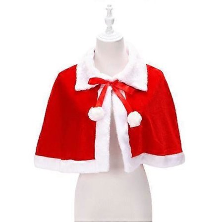 Jule Hætte Cape Kostume, Julekappekåbe til Voksne, Rød Julemandskappe med Hætte, Julekarneval Kostume Outfit Kvinder Mænd
