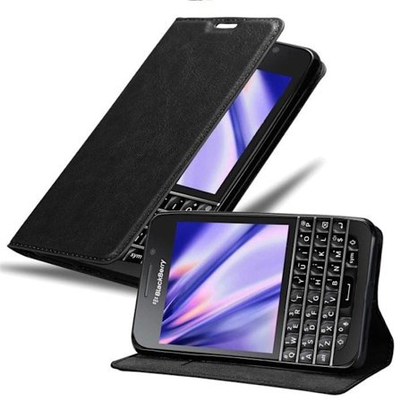 Skyddande fodral för Blackberry Q10 i SVART NATT Plånboksfodral Cover Protection Wallet