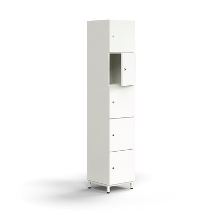 Schließfachschrank QBUS, 2020x400x420 mm, weiß