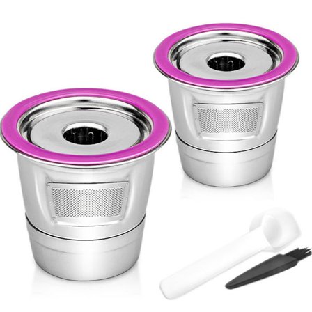 Uudelleentäytettävä kahvisuodatin irrotettavalla kannella, helposti täytettävä uudelleenkäytettävä ruostumattomasta teräksestä valmistettu 