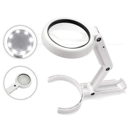 Handlupp, bordsförstoringsglas med hopfällbart stativ, för kontor,