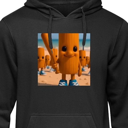 Hoodie Italiensk hjernetøjer strandmotiv - Træfigur med blå sko og baseballbat