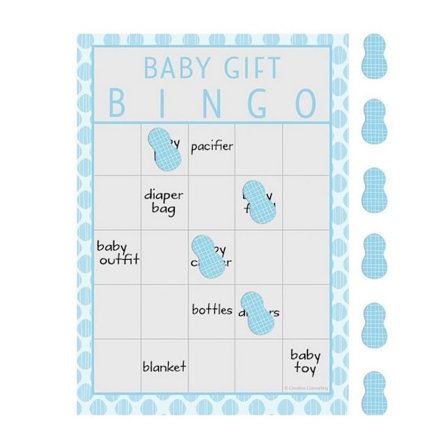 Kreativt festligt litet jordnöts babyshower bingospel en storlek Bl