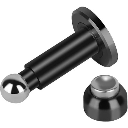 Justerbar Høyde Magnetisk Dørstopper, Magnetisk Dørstopp, 304 Rustfritt Stål Dørholder Med Vegg- & Gulvmontering (Svart)