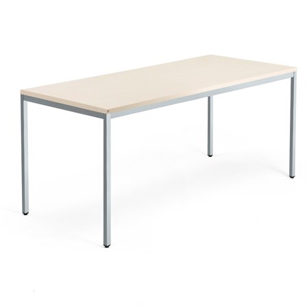 Schreibtisch QBUS, 1800 x 800 mm, Silber/Birke