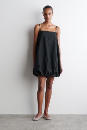 COS Women's Bubble Hem Mini Dress in Black