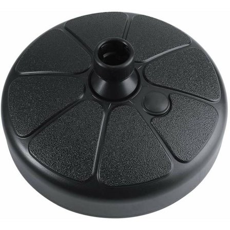 Plastparasollfot för utomhusbruk, rund form för uteplats, trädgård, vatten- och sandfyllbar parasollfot, viktbesparande bas