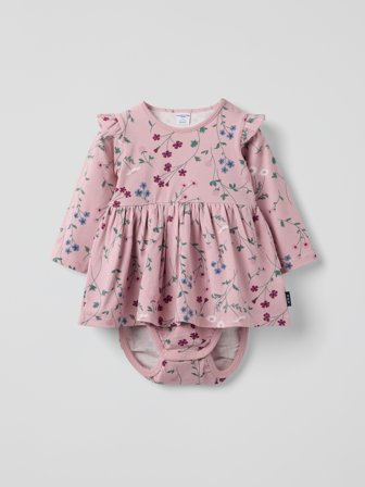Polarn O. Pyret - Bodysuit dress floral - 62 - Childrenswear - pink