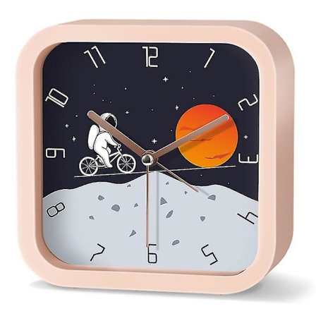 Sød Astronaut Vækkeur/13cm Børnevækkeur/Batteridrevet/Stille Uden Tik/Rund Dekoration Til Drenge & Piger Værelse O