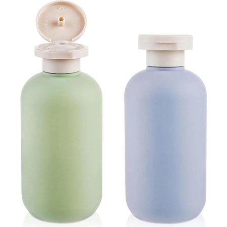 Squeezeflasker, 2-pakke 200 ML Fyllbare Plast Reisebeholdere Tomme Flasker, Med Skive Topp Klafflokk, Reisetilbehør