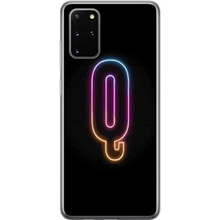 Kompatibelt Mobildeksel til Samsung Samsung Galaxy S20+ Minimalistisk neonbokstav Q i skinnende farger mot mørk bakgrunn