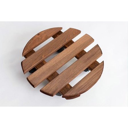 Växtkruka med hjul - Rund 30 cm - Vintage stil - Trädgårdsväxtkruka vagn - Ställning med hjul