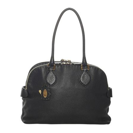 Fendi Vintage, Pre-owned Selleria Leather Shoulder Bag Zwart, Dames, Maat:ONE Size