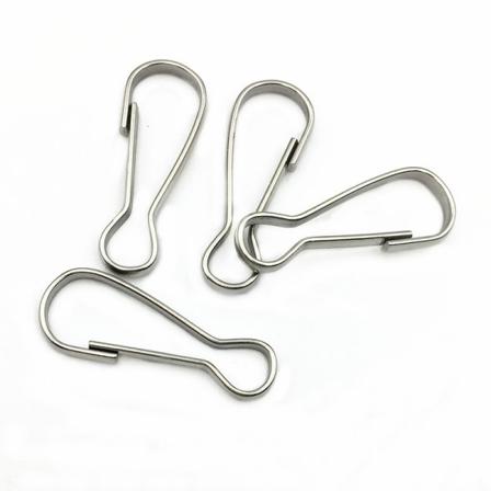 Snorekroge i rustfrit stål lanyard clips karabinkroge 100-pak Sølv 5.5 cm