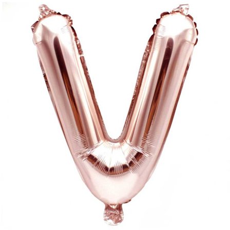 Kirjepallon rosé kulta 80cm iso kirjain: v