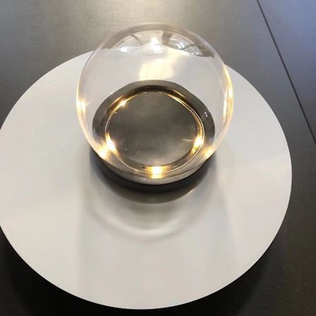 Kugleformede glaskupler Terrariumflaske med træbase - kreativ udstillingsmontre til miniature ornamenter, planter, blomster og fossiler