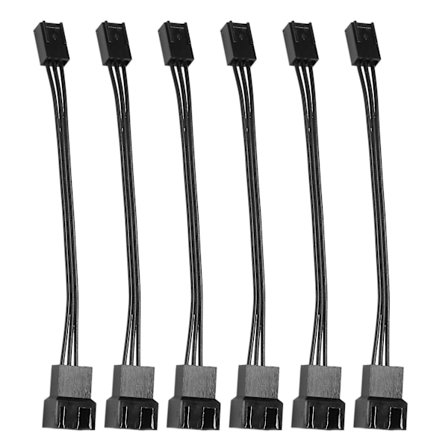 6 stk 4pin Pwm til 3pin Standard Fan Adapter Kabel