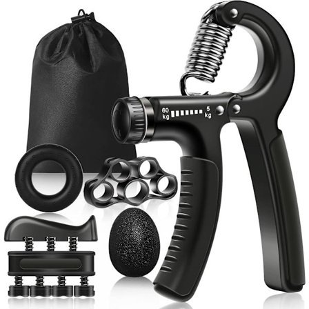 5-delt profesjonell justerbar håndtrener - lett å holde treningshåndgriper - bærbar underarmsgriper - stressball - gripeball