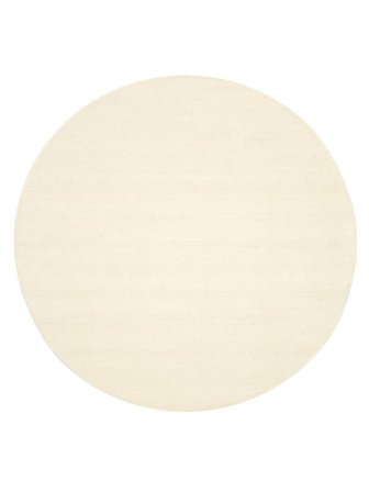 Wol Vloerkleed Eén Kleur Handloom Premium Ivoorwit Rond Oeko-Tex