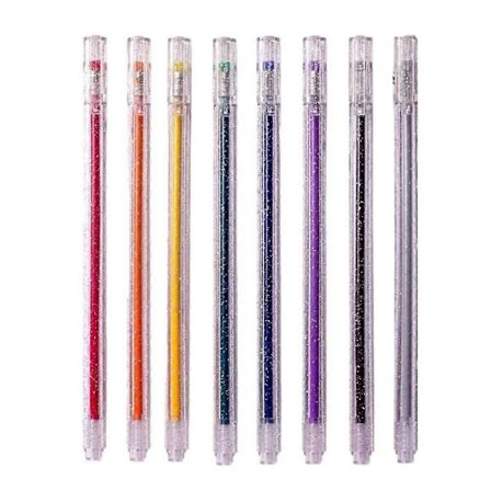 8 st/set Söta Glitter Kvicksand Anteckningsmarkörer Pennor Barns Akvarell Kvicksand Handkonto Penna Kawaii Skolmaterial 2024