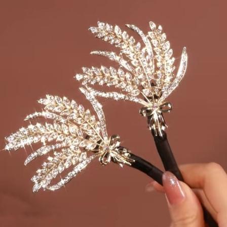 n Style kvinners hår Twister Crystal Ears Of Wheat Curler Exqui Gold