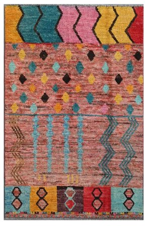 Handgeknoopt Moroccan Berber - Afghanistan 94X147 Donkerrood/Bruin