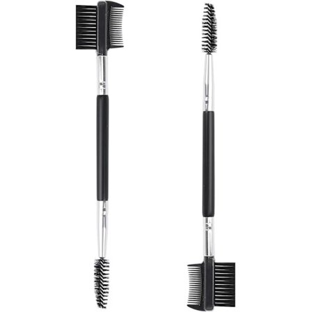 2 stk. 3-hoved øjenbryn øjenvippe former øjenvippe kam dobbelt hoved børste makeup plejeværktøj kosmetik med 3 forskellige spoolie børster til 