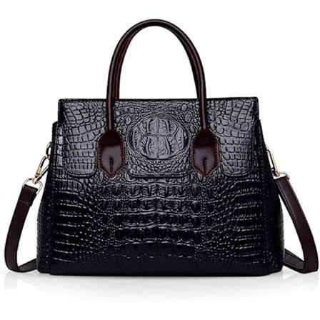 Naisten käsilaukut laukut naisille Krokotyylin käsilaukut ylelliset nahkamuotilaukut PU-nahka (musta)