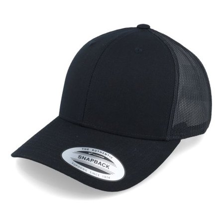 Yupoong - Svart trucker Keps - Retro Black Trucker @ Hatstore
