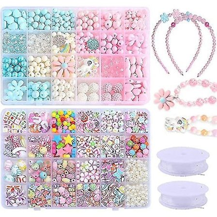 Fargerike Perler Smykkeproduksjonssett Jenter DIY Kunst Håndverk