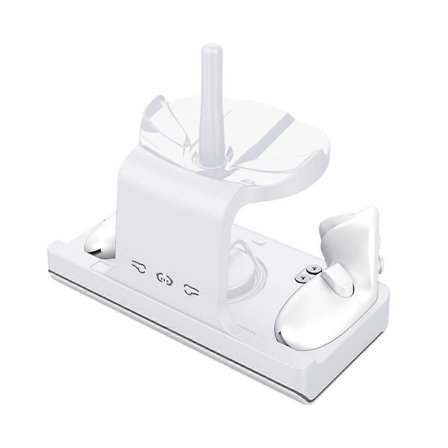 For Quest3 VR Grip Ladestasjon 3 Headset Dazzle Farge Ladeholder Lader, Hvit