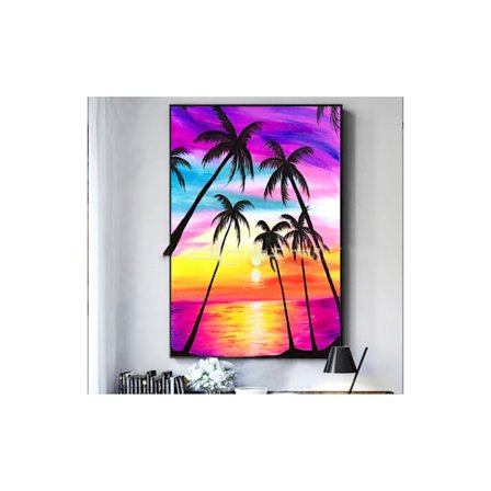 X0152 D timanttimaalaus merenrantamaisema täysi timantti ristiommel