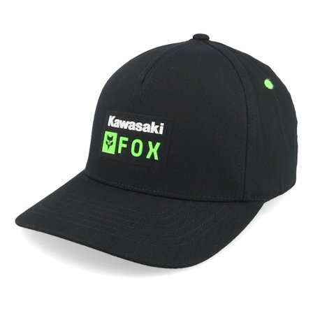 Fox - Black flexfit Czapka Z Daszkiem - Kawasaki Black Flexfit @ Hatstore