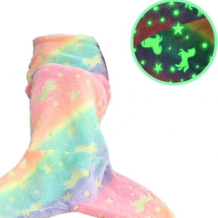 Sjöjungfrusvansfilt, Självlysande Portabel Filt