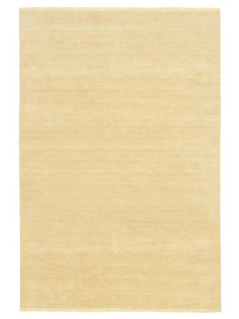 Tapis De Laine Handloom Fringes Jaune Poudré Petit