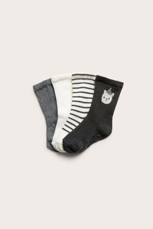 Kappahl | Ribbade strumpor 4-pack | Svart